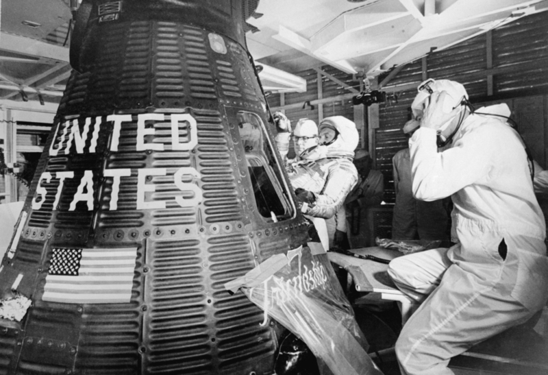 John Glenn antes del despegue | Getty Images Photo by Bettman