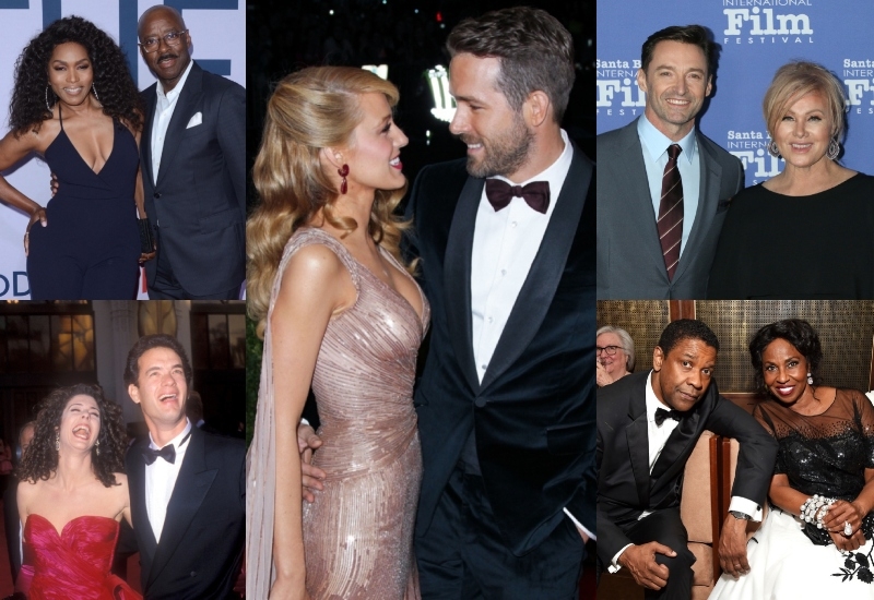 Romance de cinema: atores famosos que são loucos pelas suas esposas | Alamy Stock Photo by Kay Blake/ZUMA Wire & Getty Images Photo by Barry King/WireImage & Photo by Photo by Michael Kovac & Shutterstock Editorial Photo by Image Press Agency/NurPhoto & Shutterstock Photo by Kathy Hutchins