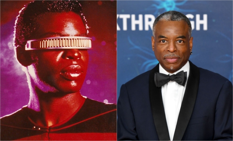 LeVar Burton como el teniente comandante Geordi La Forge | MovieStillsDB Photo by Esamuel/production studio & Getty Images Photo by Ian Tuttle/Breakthrough Prize