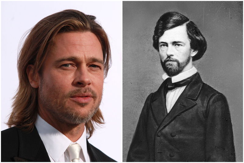 Brad Pitt und Unionsgeneral Isaac Stevens | DFree/Shutterstock & Alamy Stock Photo by Universal Images Group North America LLC/Encyclopaedia Britannica/Library of Congress