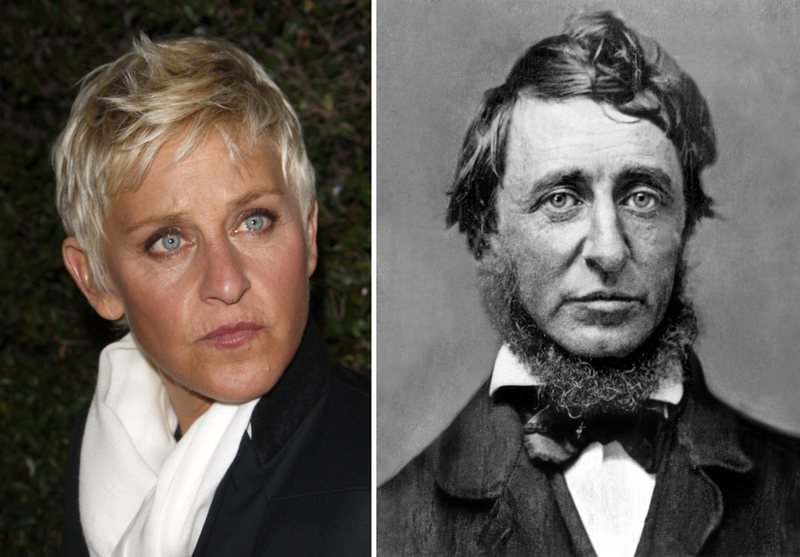 Ellen DeGeneres und Henry David Thoreau | Kathy Hutchins/Shutterstock & Alamy Stock Photo by CSU Archives/Everett Collection