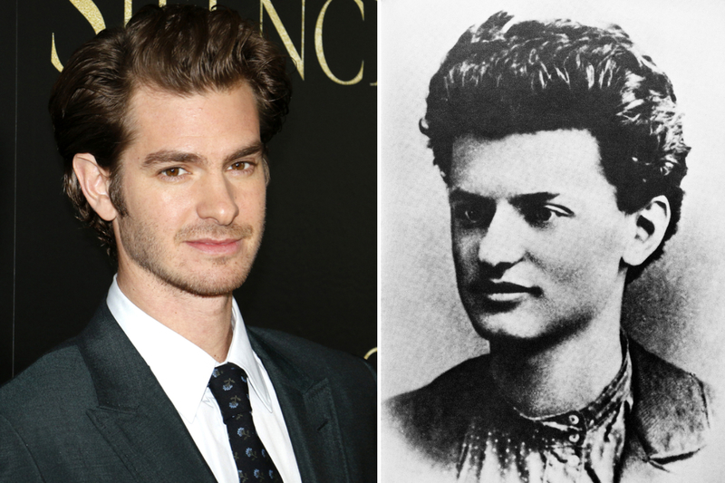 Andrew Garfield und Leon Trotsky | Tinseltown/Shutterstock & Getty Images Photo by TASS