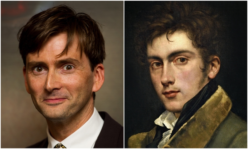 David Tennant und das „Selbstporträt“ von Karl Begas | Getty Images Photo by Ian Gavan & Alamy Stock Photo by Peter Horree