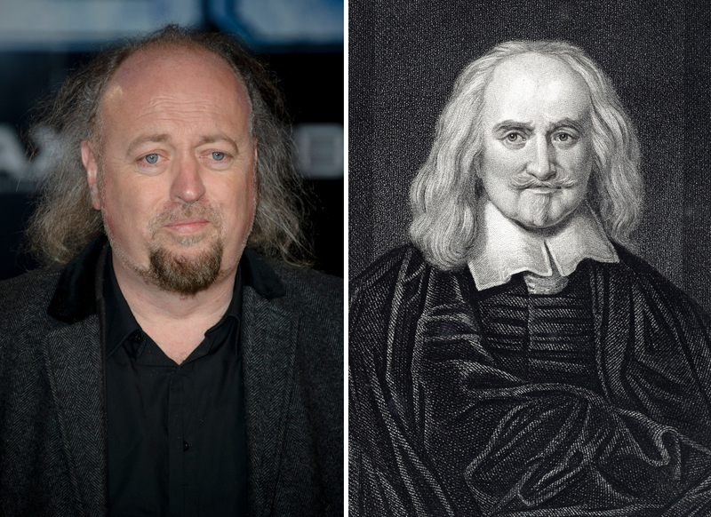 Bill Bailey und Thomas Hobbes | Alamy Stock Photo by London Entertainment & Alan King engraving