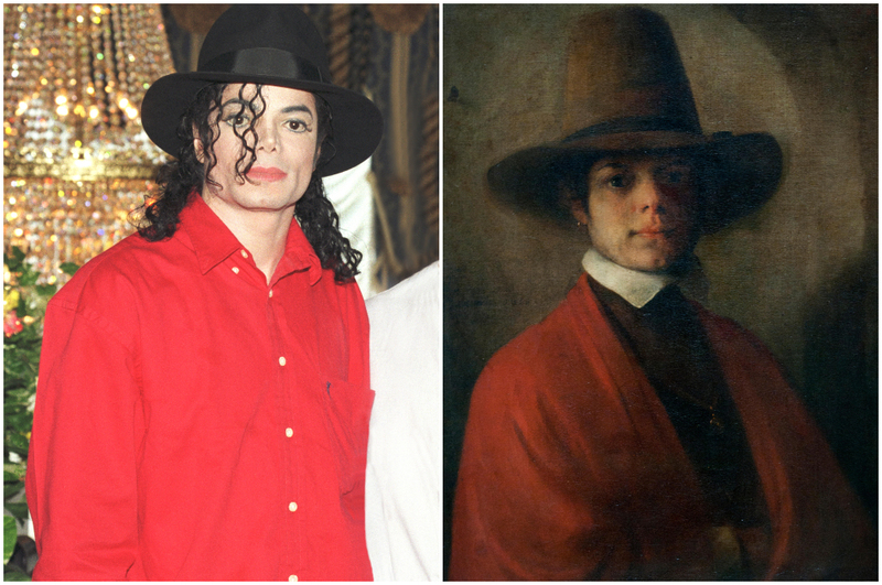 Michael Jackson und das Gemälde des niederländischen Malers Barent Fabritius | Getty Images Photo by Phil Dent/Redferns & Alamy Stock Photo by Peter Horree 