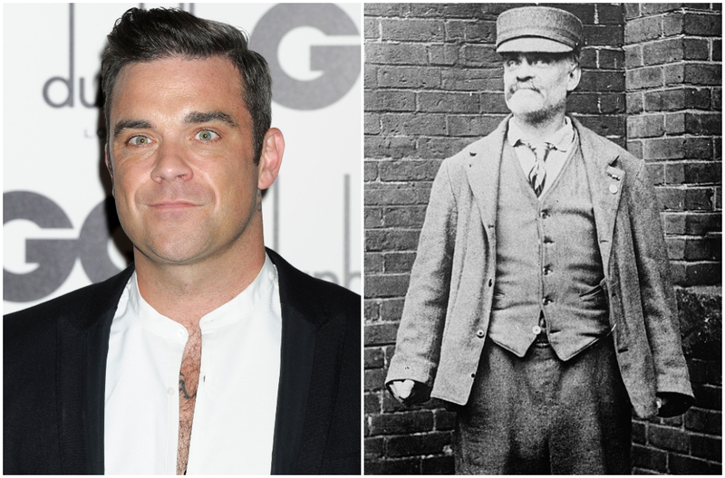 Robbie Williams und Jesse Pomeroy | Alamy Stock Photo by London Entertainment & Getty Images Phot by Bettmann