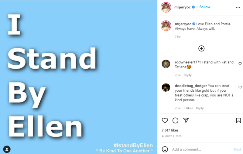 Jerry O'Connell volvió a publicar la imagen de Instagram de Portia como 