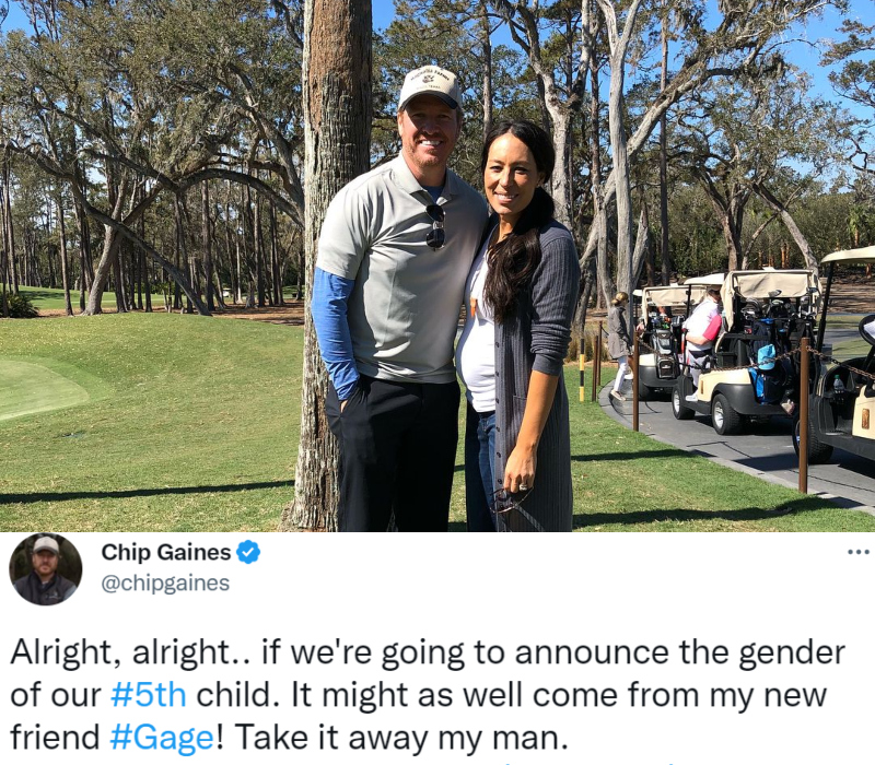 Geschlecht offenbaren! | Instagram/@joannagaines & Twitter/@chipgaines