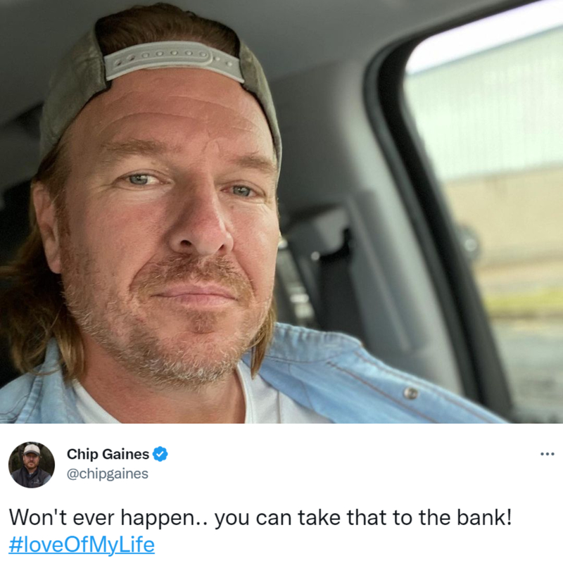 Der schlimmste Klatsch sollte noch kommen | Instagram/@chipgaines & Twitter/@chipgaines