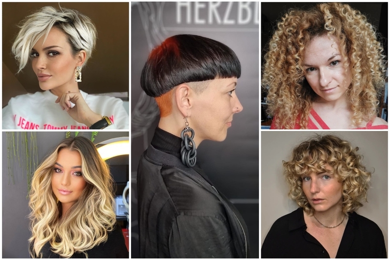 Coquetas y prósperas: Nuevas tendencias capilares para mujeres de más de 40 años | Instagram/@mademoiselle_pixie & @beautyshop.homee & @herzblut_friseure & @curly_zsukant & @_thegirlwiththecurls_