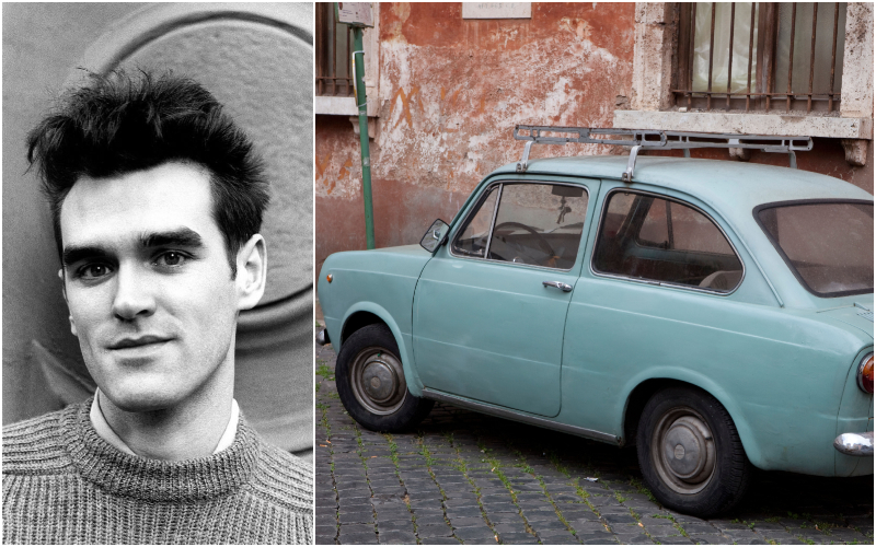 Morrissey — 1960 Fiat 850 | Getty Images Photo by Kerstin Rodgers & Alamy Stock Photo