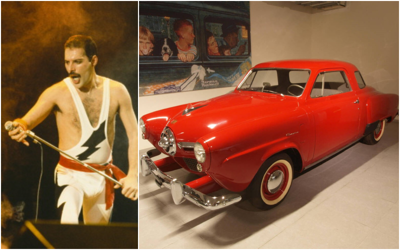 Freddie Mercury — 1950 Studebaker Champion | Getty Images Photo by Dave Hogan/Hulton Archive & Alamy Stock Photo