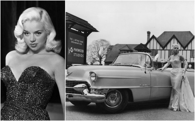 Diana Dors — 1956 Cadillac | Getty Images Photo by Donaldson Collection & Hulton Archive