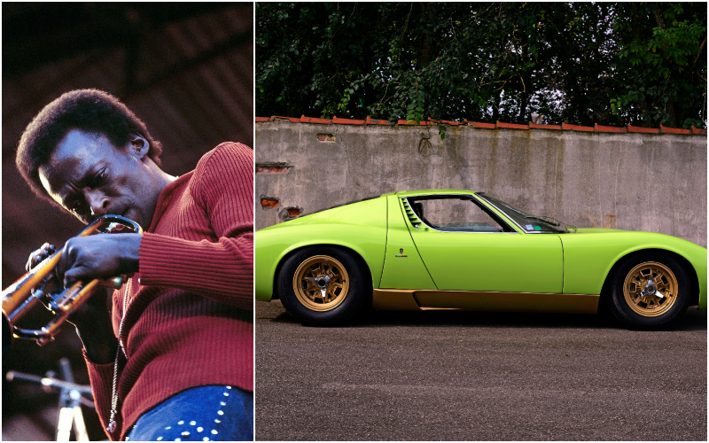 Miles Davis — Lamborghini Miura | Getty Images Photo by David Redfern & Shutterstock