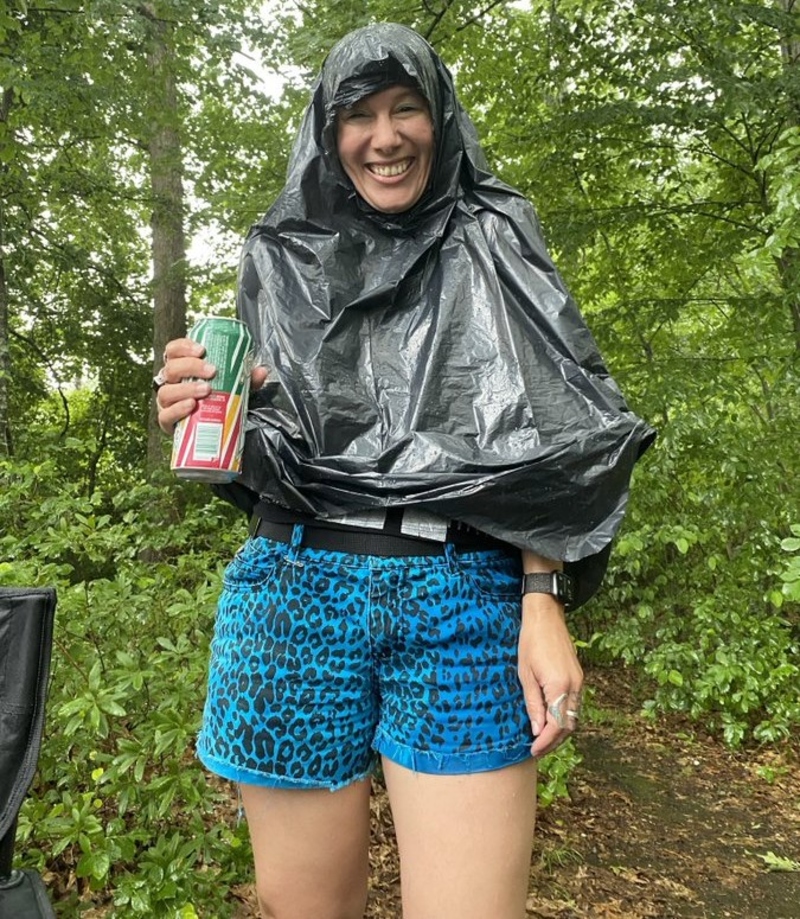 Trashy Rain Protection | Twitter/@mattandkim