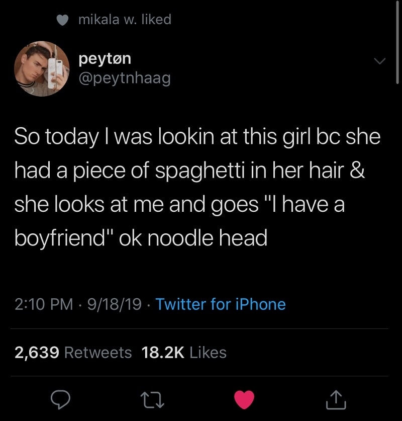 Classic Noodle Head | Twitter.com/peytnhaag