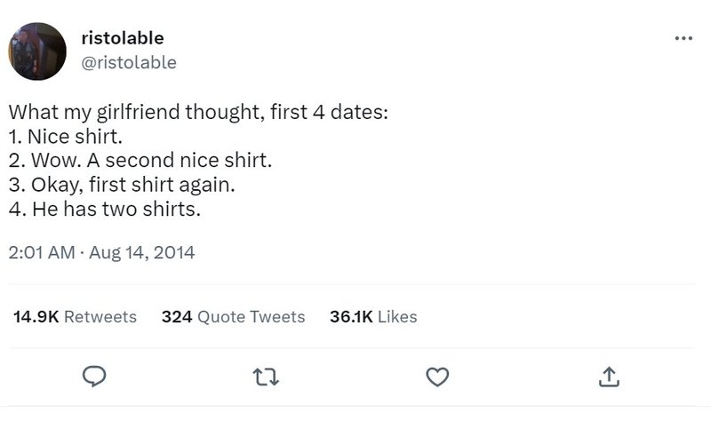 One Shirt, Two Shirt, Red Shirt, Blue Shirt | Twitter/@ristolable