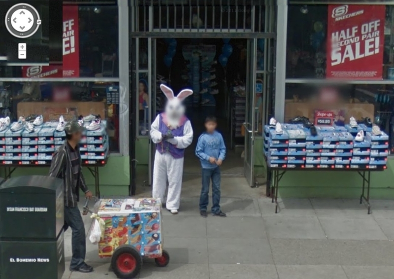 Vendedor Coelhinho da Páscoa | Imgur.com/YLhxu via Google Street View