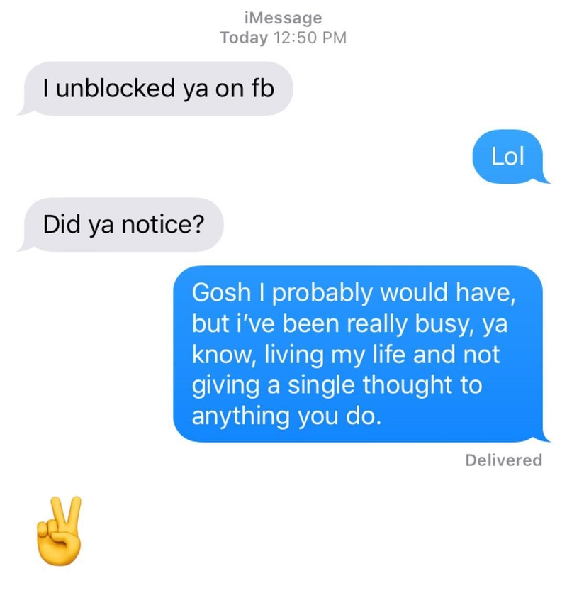 Unblocked and Uninterested | Instagram/@textsfromyourex