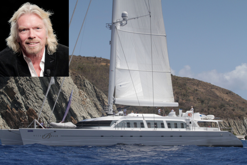 Richard Branson se va de vacaciones en el Necker Belle | Shutterstock Editorial Photo by Ingrid Abery & Alamy Stock Photo by Francis Specker