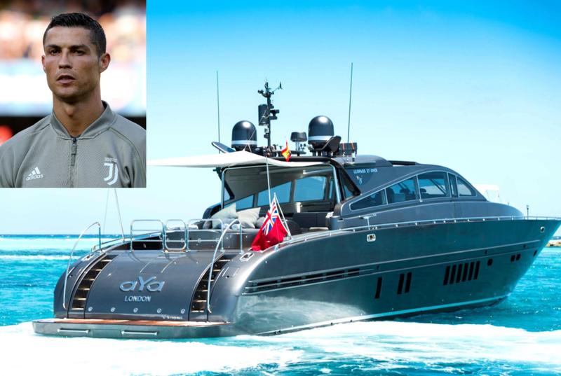 El famoso Aya de Cristiano Ronaldo | Facebook/@deluxeyachtsbiza & Alamy Stock Photo by MB Media Solutions