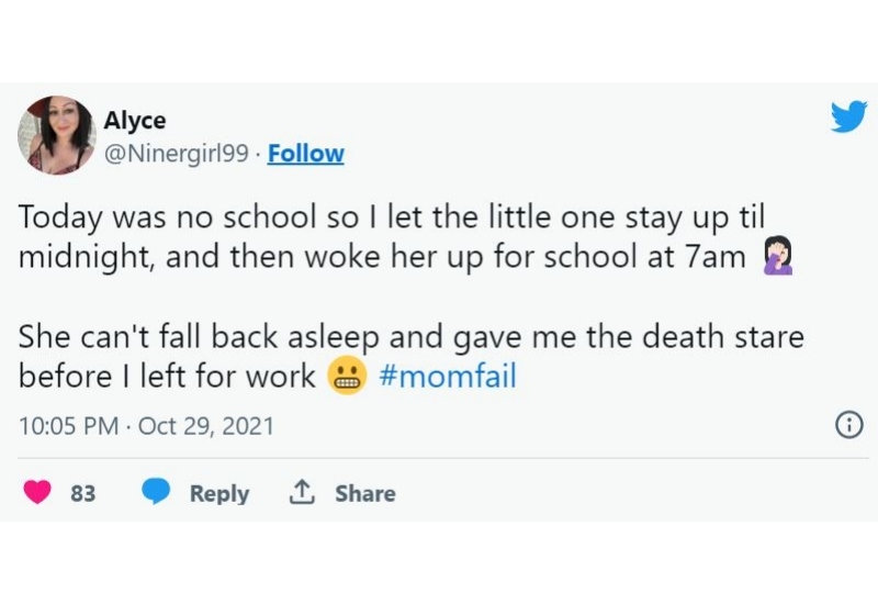 The Mom Who Got Her Mornings a Bit Mixed Up | Twitter/@Ninergirl99