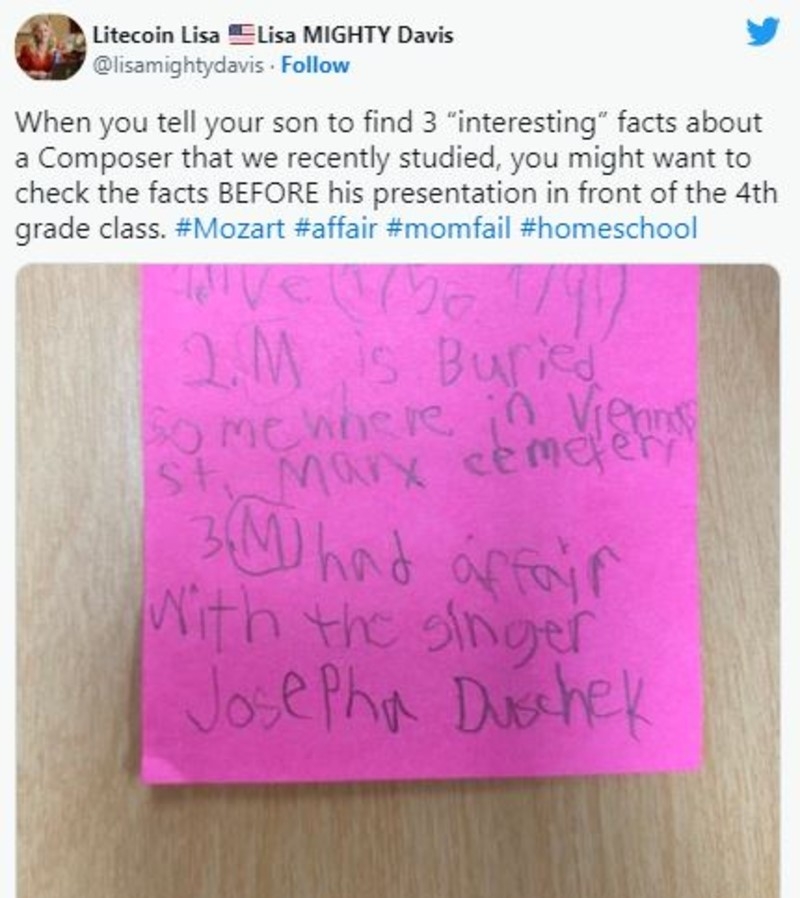 The Mom Who Didn’t Check Her Kid’s Homework | Twitter/@lisamightydavis