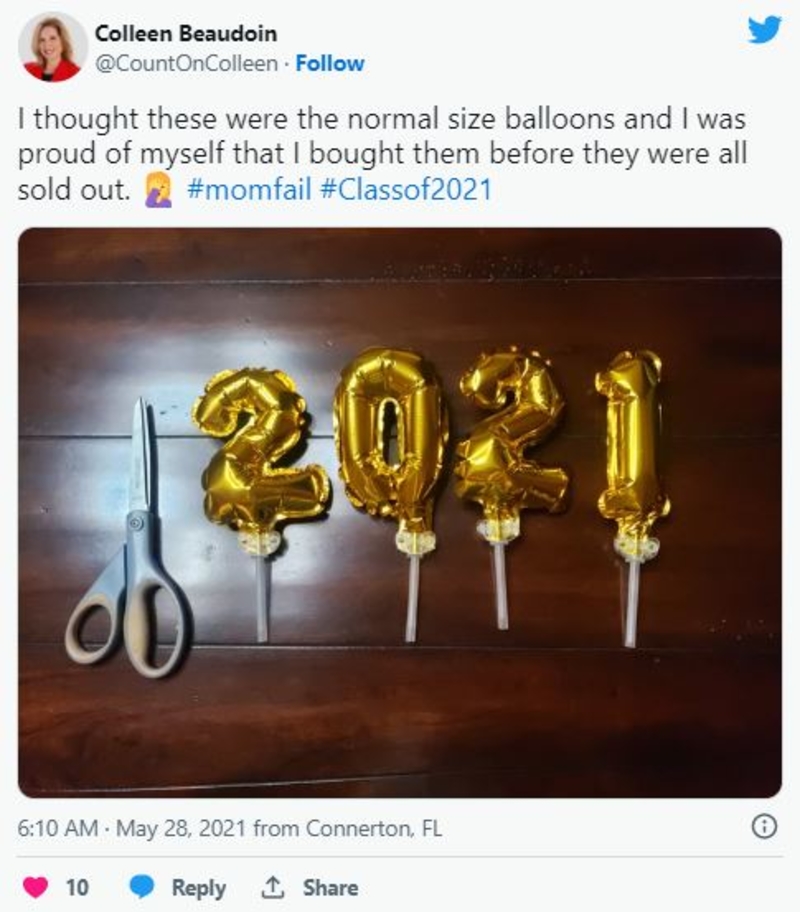 The Mom Whose Balloons Were a Little Undersized | Twitter/@CountOnColleen