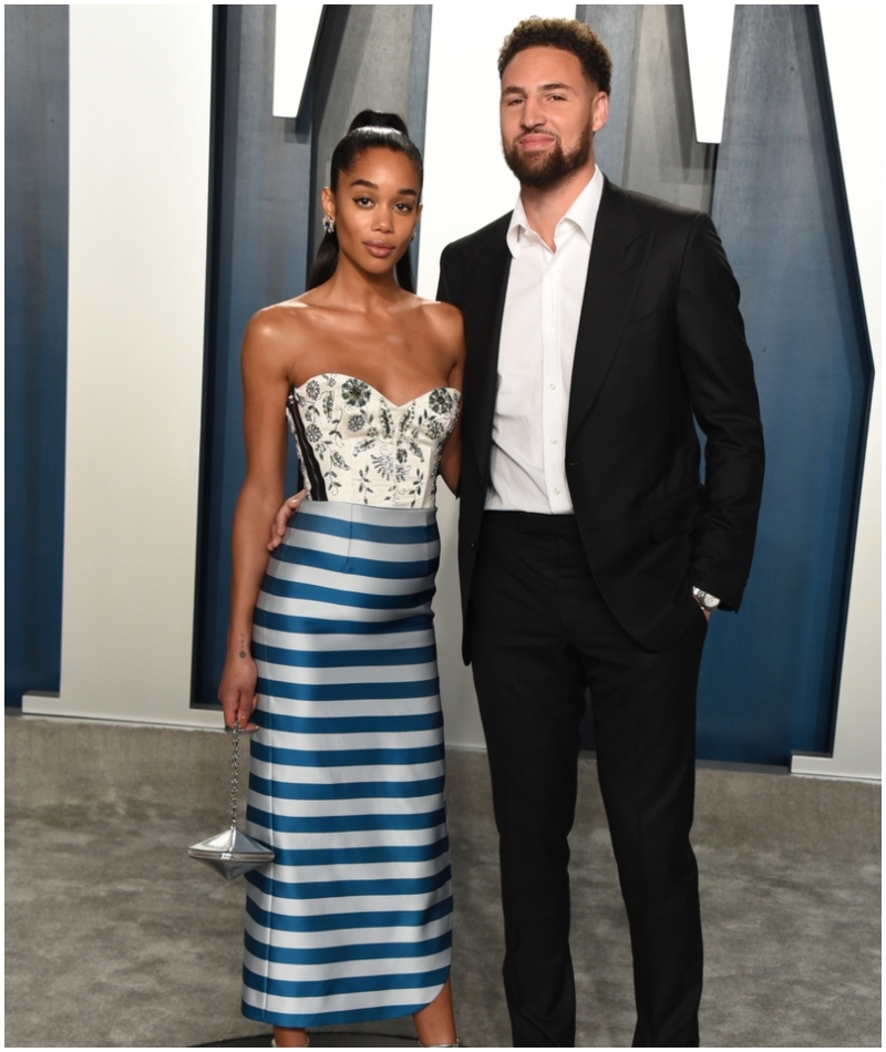 Laura Harrier & Klay Thompson | Getty Images Photo by John Shearer