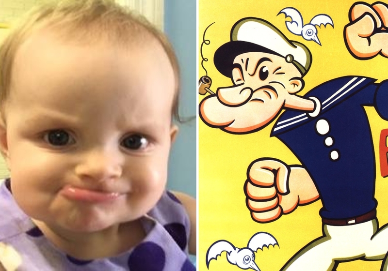 Popeye, el bebé marino | Imgur.com/j2HTcWa & Alamy Stock Photo by Retro AdArchives