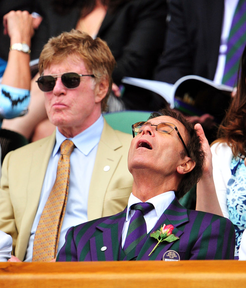 Cliff Richard and Robert Redford | Getty Images Photo by LEON NEAL/AFP