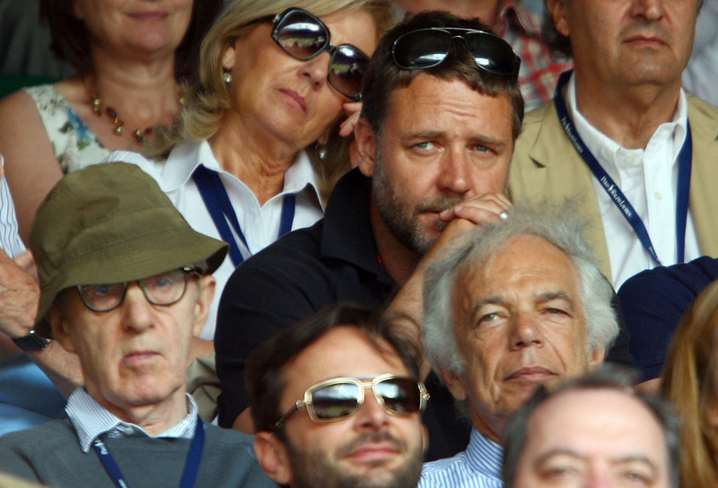 Woody Allen, Ralph Lauren, and Russel Crowe | Getty Images Photo by Clive Brunskill