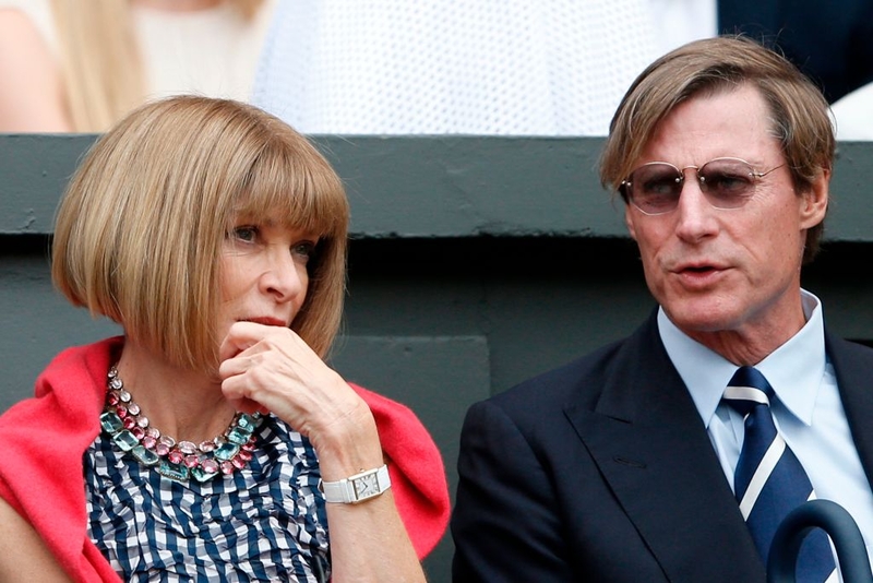 Anna Wintour and Shelby Bryan | Getty Images Photo by ADRIAN DENNIS/AFP