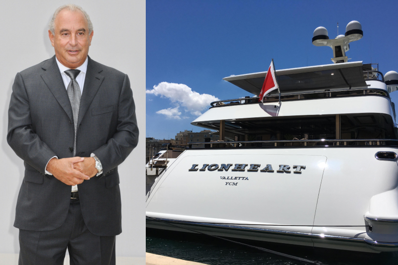 Sir Philip Green – Lionheart, Estimated $150 Million | Alamy Stock Photo by michael melia & jeremy sutton-hibbert